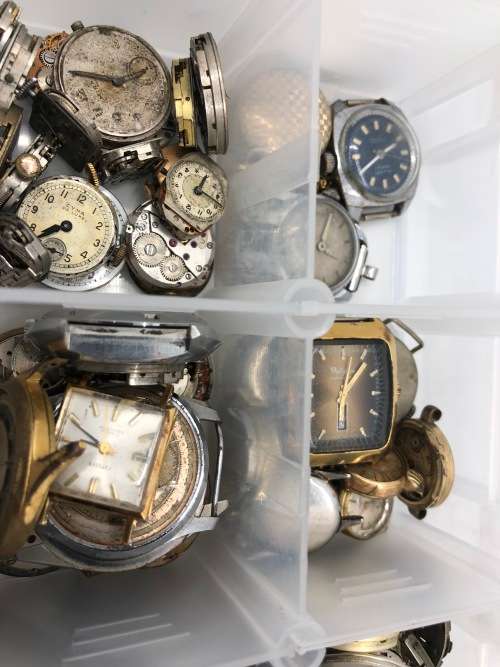 Swiss watches and watch parts - two massive lots one price