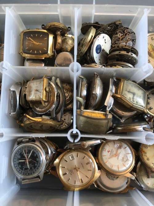 Swiss watches and watch parts - two massive lots one price