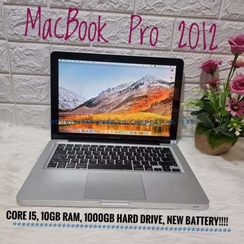 **Macbook Pro 2012 - Core i5, 10GB RAM, 1000GB HDD, New Battery!!!!!!