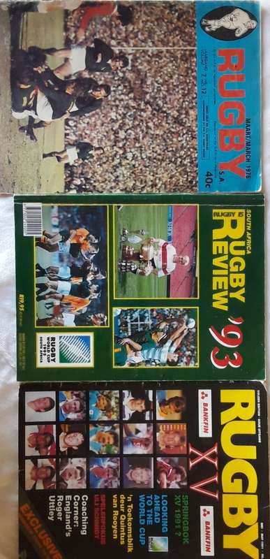 3 SA Rugby Magazines, 1976.1991 & 1993