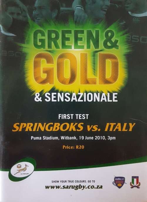 Springboks vs Italy 2010 Match Program