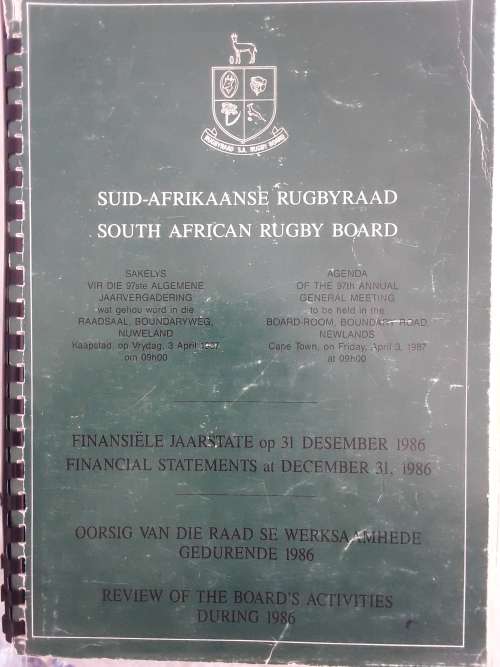 SA Rugby Board Review 1986 + 2 other