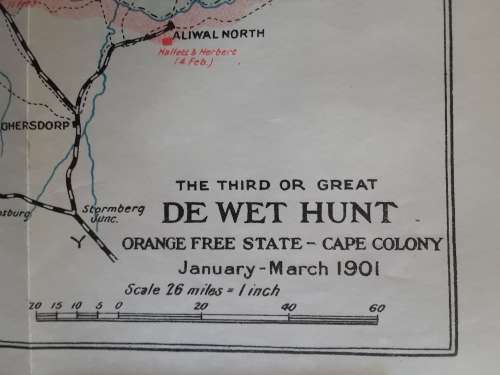Anglo-Boer War Map: The Third or Great de Wet Hunt OFS Cape Colony 1901