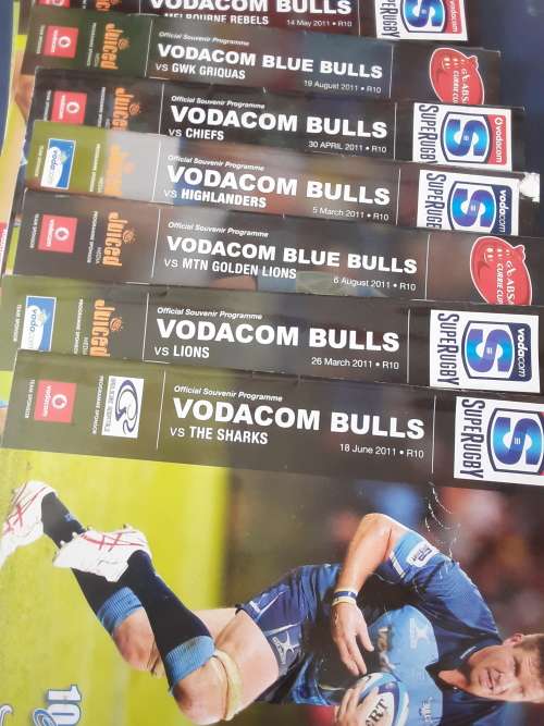 9 Bulls Rugby Match Programs 2011