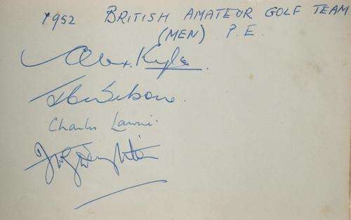 1952 British Amateur Golf Team Autographs