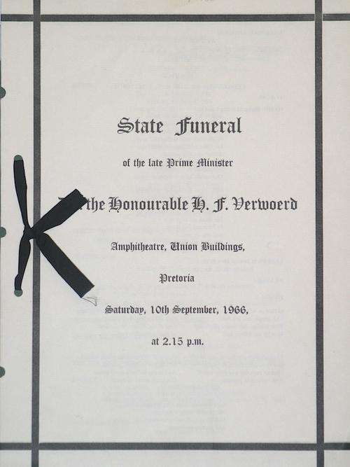 State Funeral of the late Prime Minister, H.F. Verwoerd