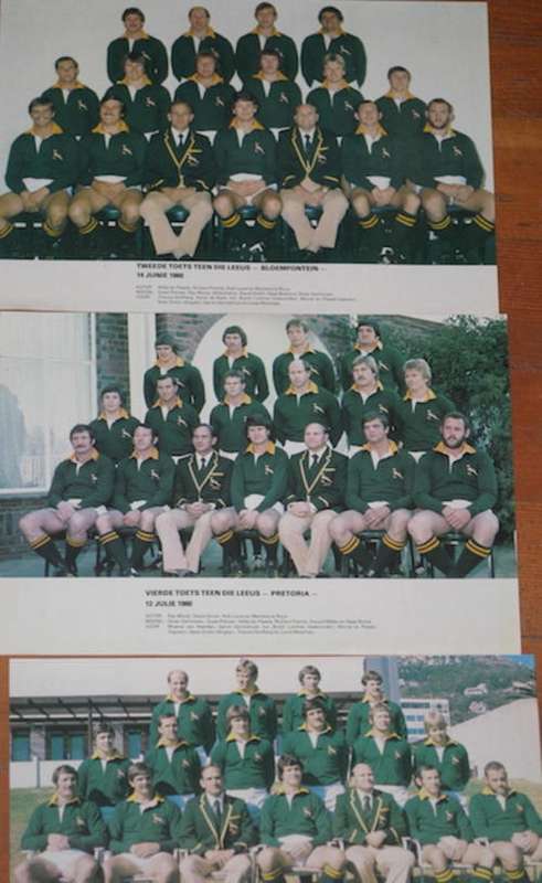 3 Photos of 1980 Springbok rugby teams vs British Lions