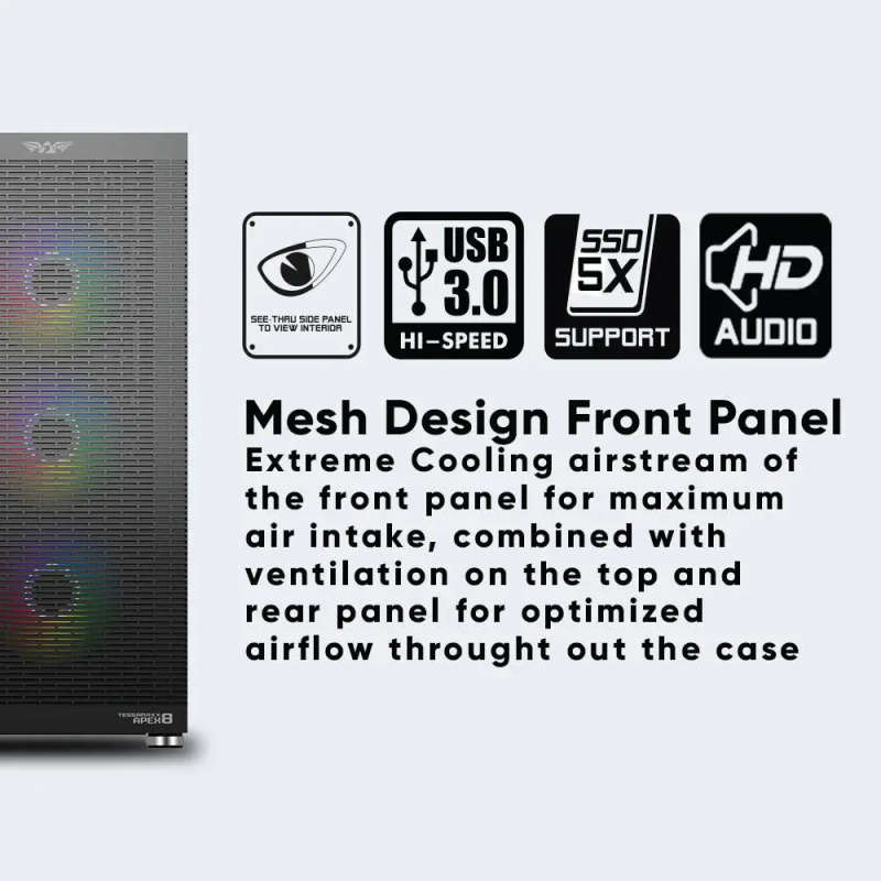 Armaggeddon Tessaraxx Apex 8 Air ATX Gaming Case