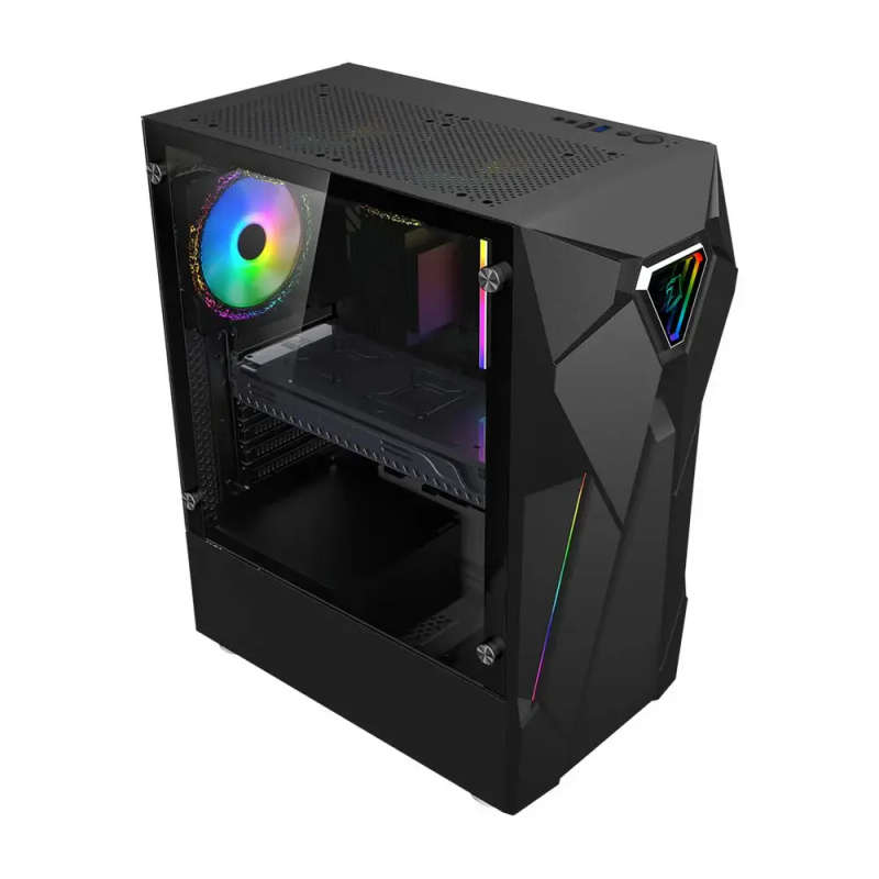 Armaggeddon Tron Holo-5 ATX Gaming Case - Black