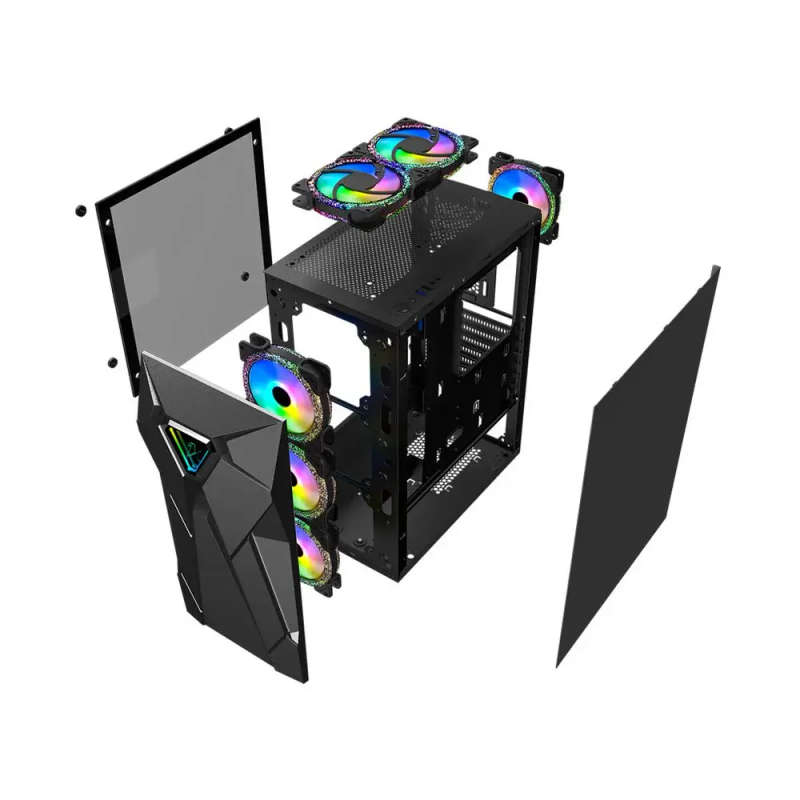 Armaggeddon Tron Holo-5 ATX Gaming Case - Black