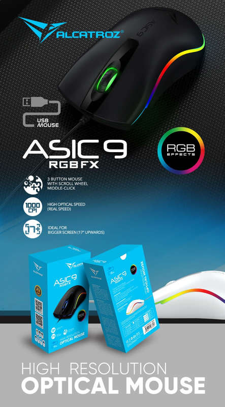 Alcatroz Asic 9 RGB FX Wired USB Mouse