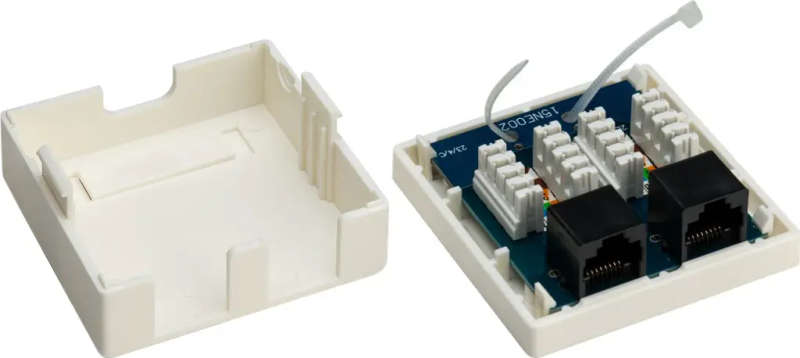 Goobay 2-Port RJ45 CAT 6 UTP Surface Mount Installation Box - White