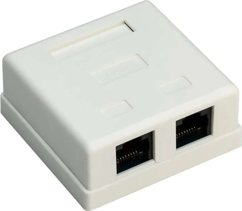 Goobay 2-Port RJ45 CAT 6 UTP Surface Mount Installation Box - White