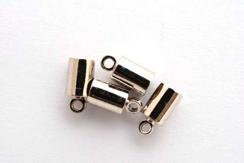 Cord ends, glue-on, antique silver, 7x5mm, 4pcs