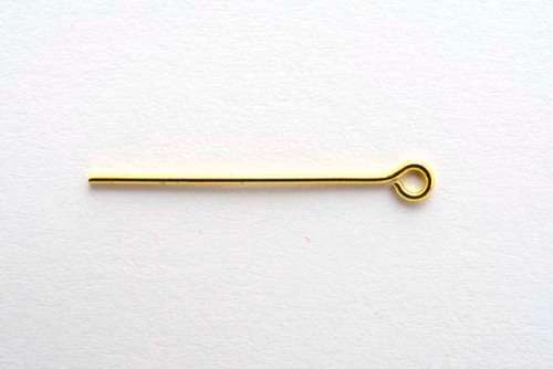 Eye pins, gold tone, 25mm, 50pcs
