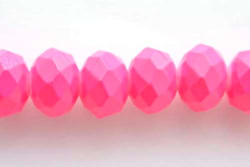 Facetted roundell, hot pink, 12mm, 4pcs