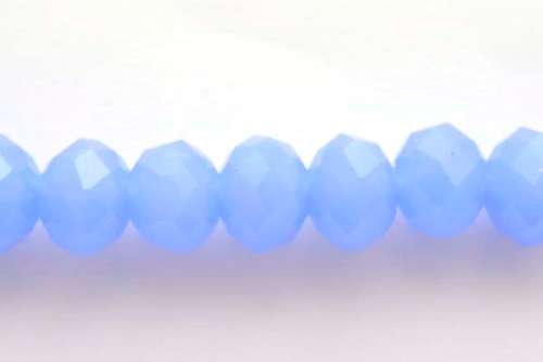 Facetted roundell, milky light sapphire, 10mm, 5pcs
