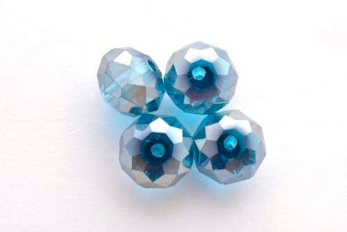 Facetted roundell, indico AB, 10mm, 5pcs