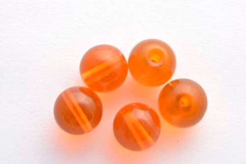 Round glass 8mm orange, 10pc