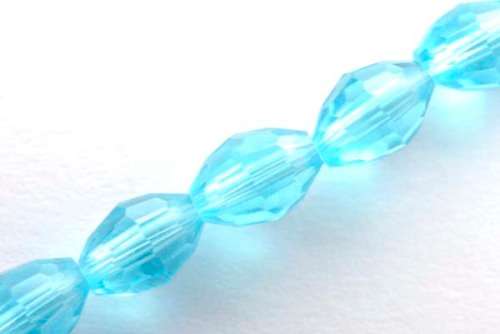 Facetted oval, turquoise, 6x8mm, 10pcs