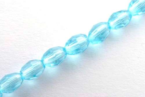 Facetted oval, turquoise, 4x6mm, 10pcs