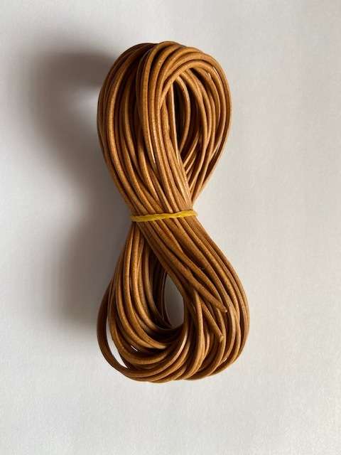 Leather Cord, Round, tan, 2mm; 10m/Bundle