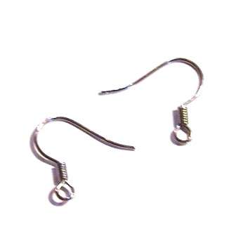 Earring wire, nickel, 10pcs