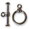 Toggle clasp, black nickel, 10mm, 1set
