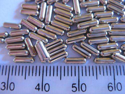 Tapered metal tubes, antique silver, 2x6.5mm, 20pcs