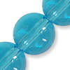 Round glass 10mm turquoise, 5pc