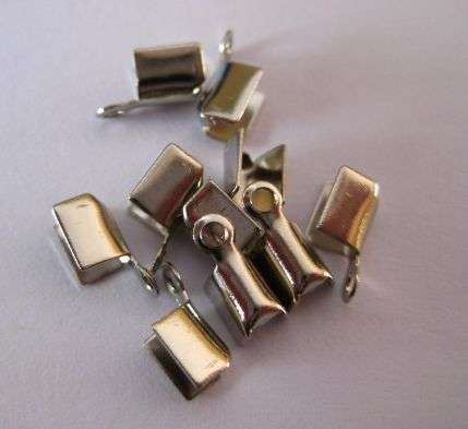 Cord ends, nickel, 5mm, 10pcs