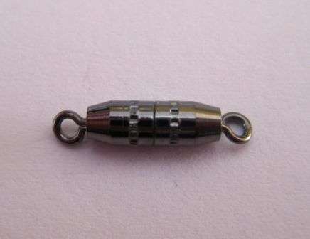 Torpedo barrel clasp, black nickel, 1pc