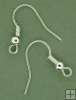 Earing wire silver plated, 10pcs
