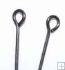 Eye pins, black nickel, 40mm, 20pcs