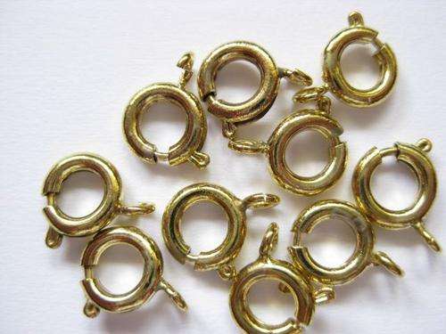 Bolt ring clasp, goldtone, 7mm, 5pcs