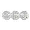 Round facetted glass beads, 8mm, crystal, 10pcs