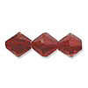 Bicone facetted glass beads, 6mm, Siam, 10pcs