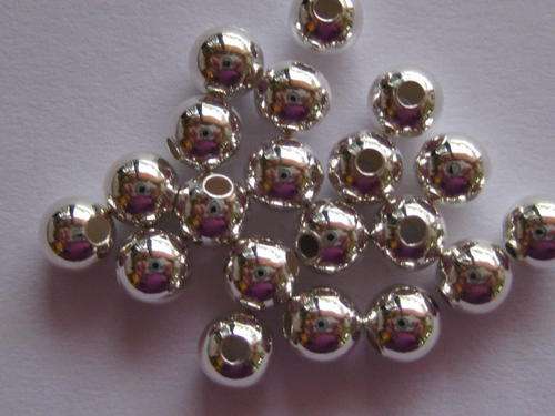 Round metal spacer, silver plated, 5mm, 20pcs