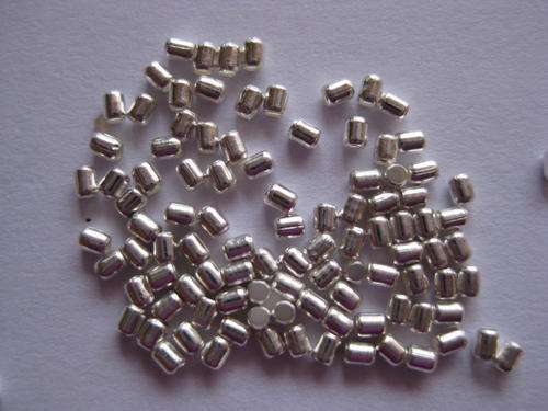 Crimp tubes, silver plated +/-100pcs