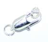 Elongated lobster clasps, 12mm, silver plated, 1pc