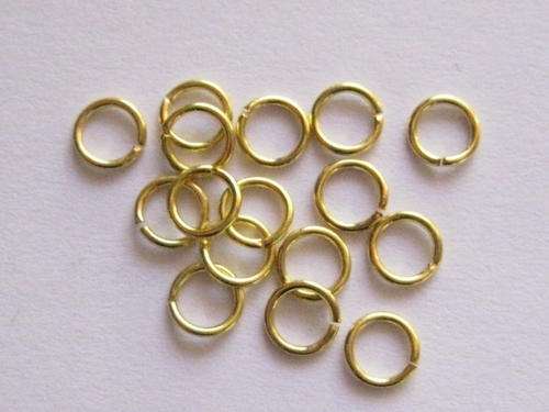 Jump rings, gold tone, 5mm, 50 pcs