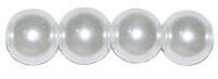 Glass pearl beads 6mm, white, 1-strand +/-70 pcs