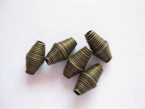 Spacer, spring, bronze, 10mm, 5pcs