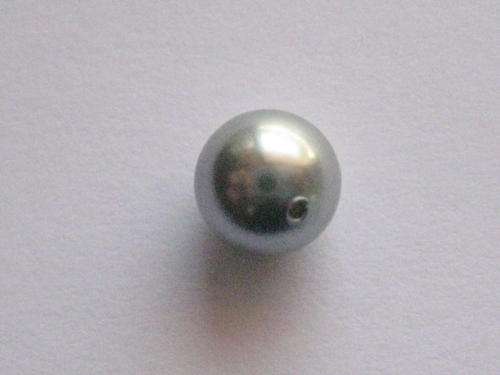Shell pearl, round 8mm, satin silver, 1pc
