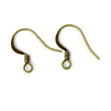 Earing wire bronze, 10pcs