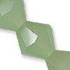 Glass facetted bicone, 8mm, green (opaque), 10pcs