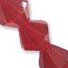 Glass facetted bicone, 8mm, red, 10pcs