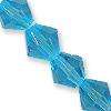 Glass facetted bicone, 6mm, turquoise, 10pcs
