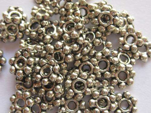 Daisy spacer, antique silver, 6mm, 50pcs