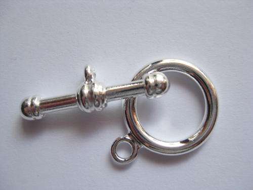Toggle clasp, silver plated, 20x25mm, 1set